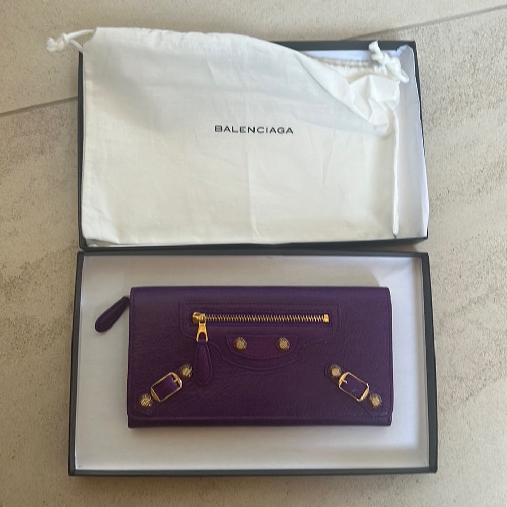 Purple Balenciaga Wallet